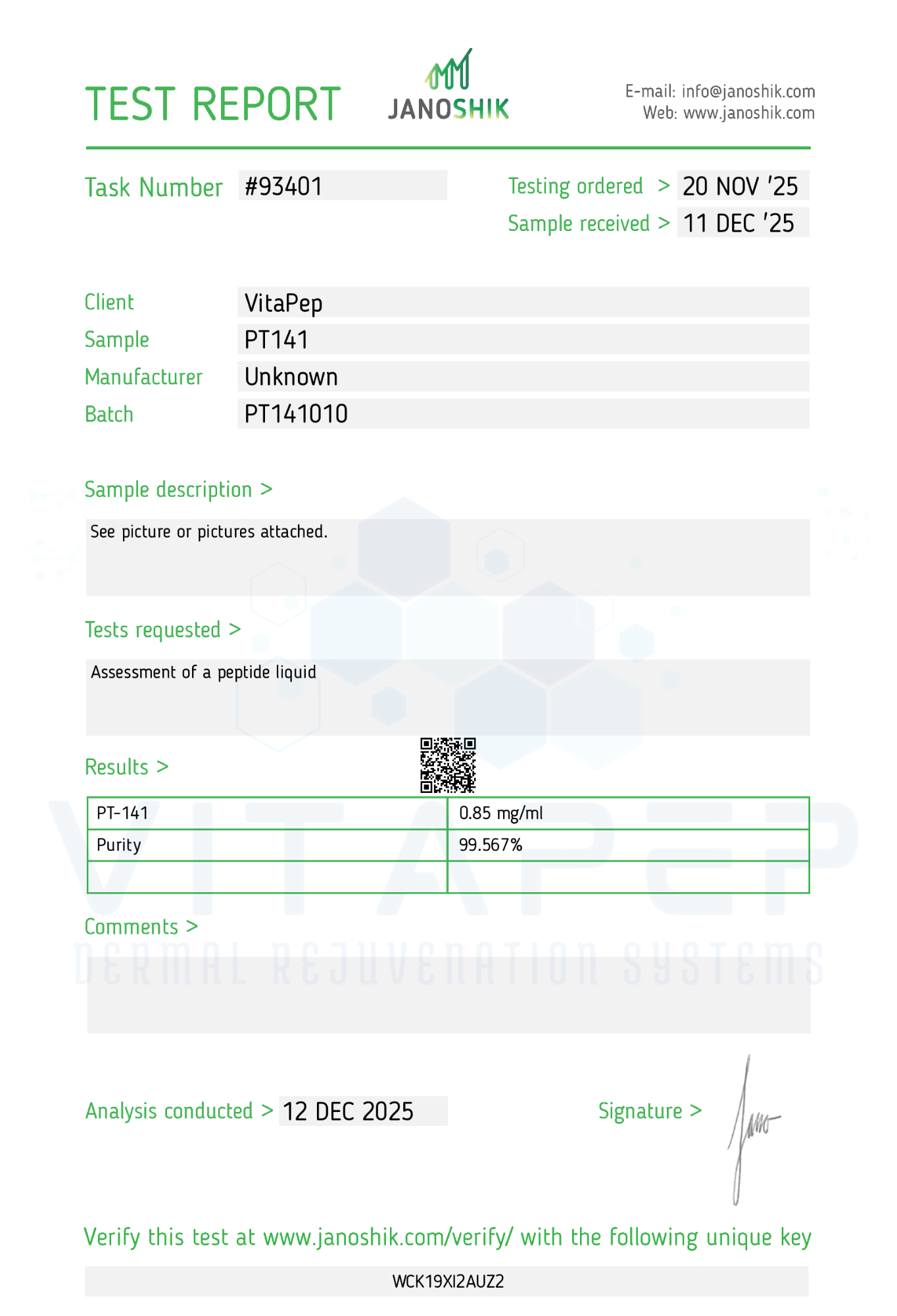 Topical PT Serum (25.5mg) 30ml Bottle supporting product image by VitaPep